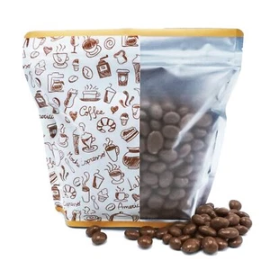 Bolsa de pie de diseño de impresión de café con bolsas resellables con media ventana 12 oz - Imagen 1 de 10
