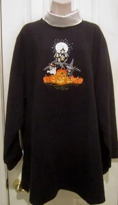 The Quacker Factory NWT Halloween Pullover Black Plus Size 3X Ghost Pumpkin Cat - Picture 1 of 5