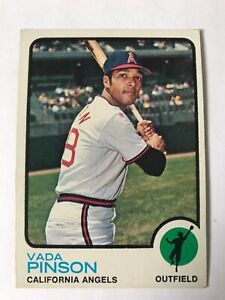 1973 Topps #75 Vada Pinson California Angels Baseball Card Vtg
