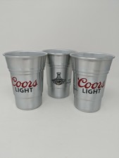 Coors Light Tin Drinking Cup. Set of 3 cups. Stanley cup champions.