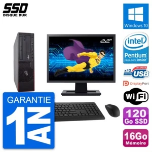 PC Fujitsu E700 E90 + Dt Bildschirm 22 " Intel G630 RAM 16Go SSD 120Go Windows - Bild 1 von 3