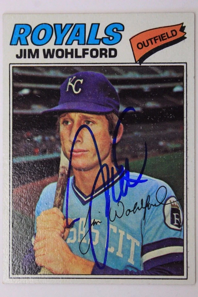 JIM WOHLFORD KC Royals Expos Giants Autographed 1977 Topps #622 Signed Card 16F - Image 1 of 2