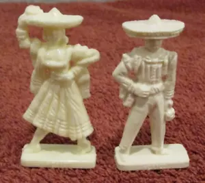 Juego de 2 figuras moldeadas de plástico duro de colección México mexicano Van Brode Co. de 2" de alto - Imagen 1 de 1