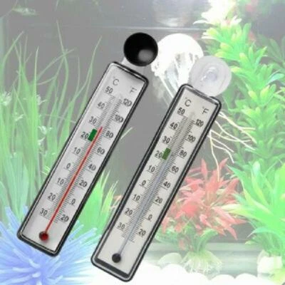 Fish Tank Aquarium Thermometer Glass Meter Water Temperature Gauge Suction Cup - Image 1 of 4