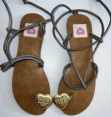 Редкие женские розовые сандалии Victoria's Secret Love размер Small 5-6 - Изображение 1 из 4