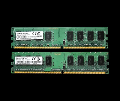Sharetronic (Micron Chips) Mixed Pair 2GB+1GB PC2-6400 DDR2 800 240p DIMM Memory - Image 1 of 2