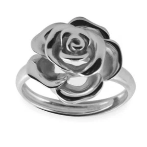 Rose Sterling Silver Ring Adjustable Size - Picture 1 of 5