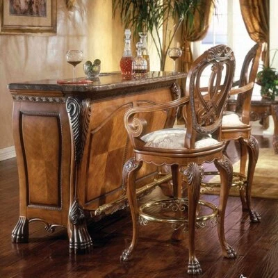 AICO by Michael Amini Eden bar and 2 bar stools - Imagem 1 de 4