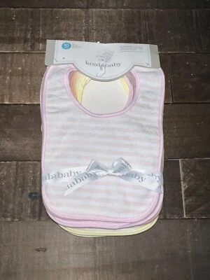 ⚡️Koala Baby forro impermeável conjunto de 10 babadores rosa e amarelo *Veja foto NOVO ⚡️ - Imagem 1 de 2
