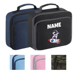 Personalised Spaceman Lunch Box Custom Name School Kids Astronaut Insulated Bag - Picture 1 of 6