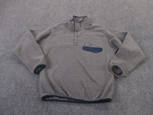 Patagonia Jacket Mens S Gray Snap T Synchilla Fleece Hiking Outdoor Sweater - Picture 1 of 12