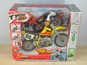 Tyco RC Moto-X Cycle - RADIO CONTROL MOTORCYCLE -Travis Pastrana, new w/worn box - Picture 1 of 13