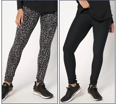NUEVO CON ETIQUETAS MUJER CON LEGGINGS REVERSIBLES CONTROLREGULAR, NEGRO/LEOPARDO, PEQUEÑO Foto 1 de 3