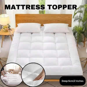 Microfiber Mattress Toppers 2"(5cm) Deep Elastic Coners Box Stitch Soft Toppers - Picture 1 of 11