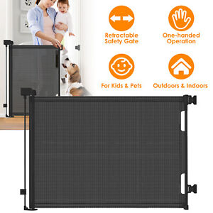 61x34" Baby Safety Gate Retractable Door Extra Wide Pet Dog Indoor Outdoor Stair