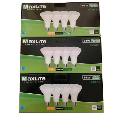 MaxLite BR30 LED Bulbs 8W 65W Replacement Dimmable Soft White 2700K E26 12-Pack - Image 1 of 4
