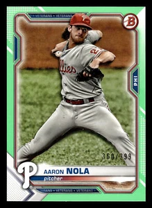 2021 BOWMAN NEON GREEN #40 AARON NOLA NM-MT 360/399 - Picture 1 of 2