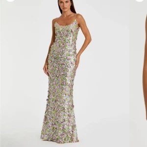 Mac Duggal Multicolor Sleeveless Floral PailletteMesh Gown 6153 Size 6 - Picture 1 of 11