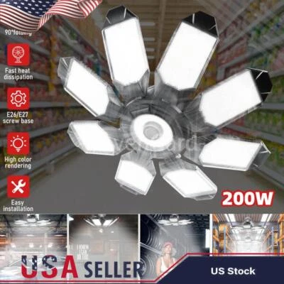 LED Garage Light 9000000LM Super Bright Work Shop Ceiling Light Deformable Bulb - Image 1 of 4