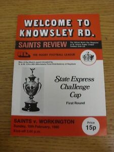 10/02/1980 St Helens v Workington Town [Challenge Cup] Rugby League Official Pro