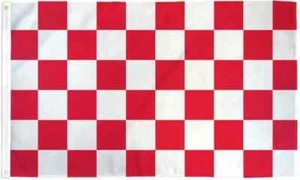 Red & White 2x3ft Checkered Poly Flag Racing Motorcycle Banner Decor Flag - Picture 1 of 3