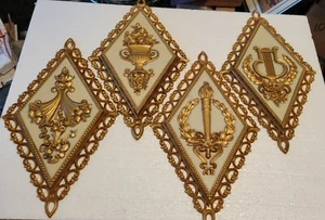 Homco Wandbehang Plaketten Diamant Floral Gold 7224 7225 7227 7228 - Bild 1 von 5