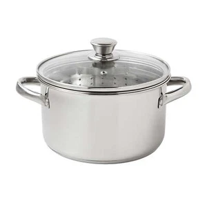 Stainless Steel 4-Quart Steamer Pot with Glass Lid, Induction Compatible - Picture 1 of 10