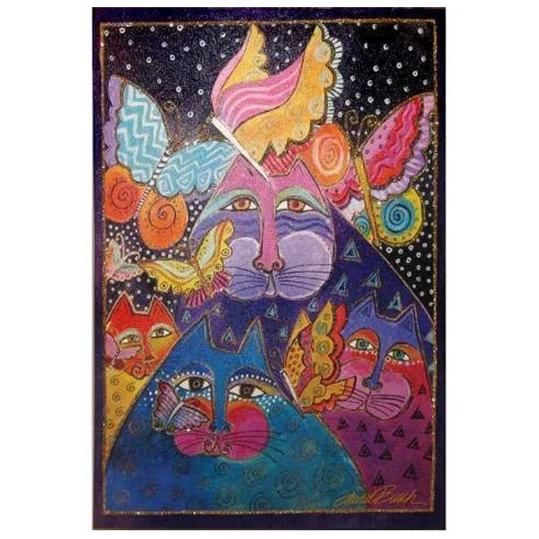 Laurel Burch 26030 Felines and Flutterbyes 10x15 Glitter Canvas Wall Art