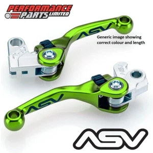 ASV F4 Short Green Adjustable Brake + Clutch Lever Set for KTM 125 SX 2004 - Picture 1 of 9