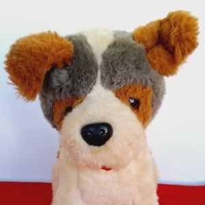 Dakin Jack Russell Plush 10 Inch Puppy Dog 1986 Seated Stuffed Animal Vintage - Picture 1 of 10