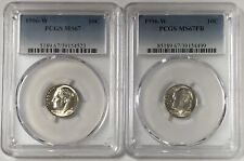 1996-W Roosevelt Dime Pcgs Ms-67 & Ms-67 Fb 2 Coin Set