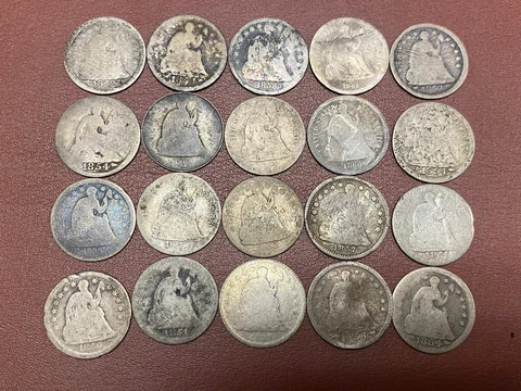 20 Mixed Dates U.S silver Half Dimes**** Cover