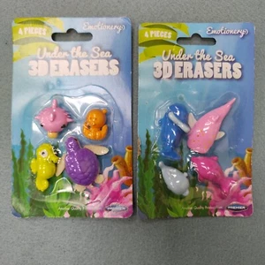 Tolle 3D Bleistift Radierer 2 Packungen à 4 Unter dem Meer 8 Gummis Schule - Bild 1 von 5