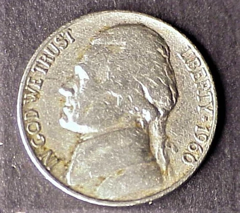 Circulated 1960-D bar zero Jefferson nickel die error. LQQK!! Cover