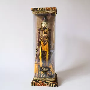 Muñeca indonesia de madera en miniatura RAMA Shadow Puppet - Imagen 1 de 11