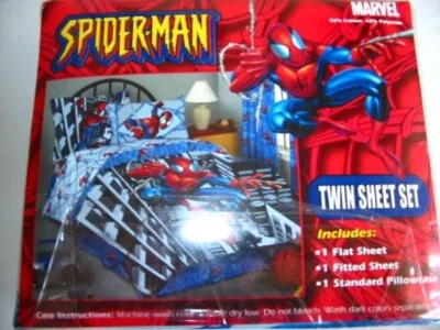 SPIDER-MAN Sheets TWIN 3-Piece Set Brand New in Package - Image 1 of 3
