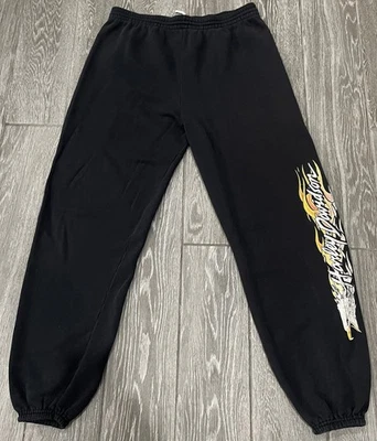 Pantalones deportivos Harley Davidson vintage para hombre XL deletrear Flaming Eagle motociclista INFO Foto 1 de 4
