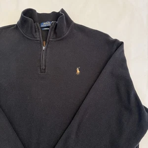POLO RALPH LAUREN Herren schwarz Estate gerippter 1/4-Reißverschluss Pullover - Größe XXLarge 2XL - Bild 1 von 15