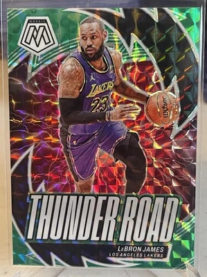 2023-24 Panini Mosaic Thunder Road LeBron James #9 Green Mosaic Lakers Cavaliers - Image 1 of 2
