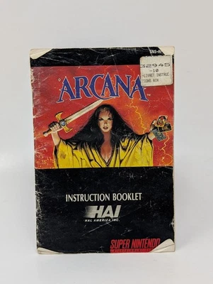 Arcana (Super Nintendo SNES) Authentic Instruction Manual Booklet Only *No Game* - Image 1 of 3