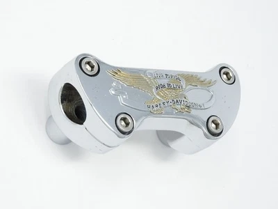 VINTAGE HARLEY DAVIDSON GOLD EAGLE LIVE TO RIDE HANDLEBAR CLAMP AND RISERS NICE Foto 1 de 4