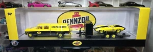 M2 Machines Haulers Chase PENNZOIL 1973 GMC Sierra 3500 & 1959 Chevy Corvette  - Picture 1 of 3