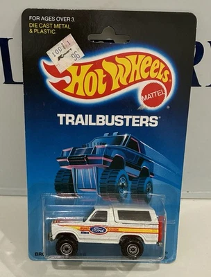 Vintage 1988 Hot Wheels Trailbusters Ford Bronco 4 Rodas Blister Fresco Novo na embalagem - Imagem 1 de 4