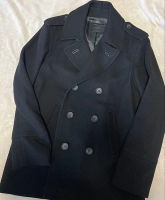 COACH Men's Wool Coat P Coat Black S Cleaned Used No Accessories - Image 1 of 4