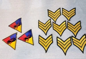 US Military Sergeant Rang und Panzerdivision Aufnäher (Lot 11) - Bild 1 von 5