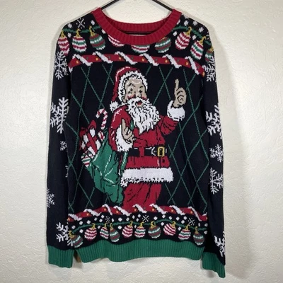 Ugly Christmas Holiday Sweater XL Unisex Adult Crewneck  Novelty Santa Party - Image 1 of 4