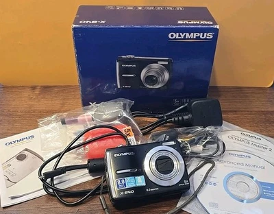 Olympus Digital Camera X-840 8.0MP Black Tested, Boxed, Accessories - Image 1 of 4