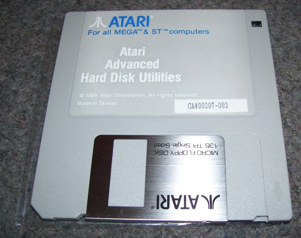 ATARI 520 1040 ST STE MEGA TT Computer Advanced Hard Disk Utilities Floppy Disk - Image 1 of 1