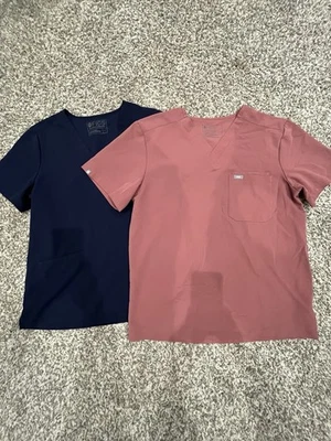 Women’s Figs Scrub Tops Lot of 2 Pink Blue (1848) - Image 1 of 4