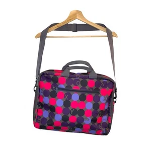 Roxy Polka Dot Purple Pink Messenger Shoulder College Satchel Laptop Bag Retro - Picture 1 of 6